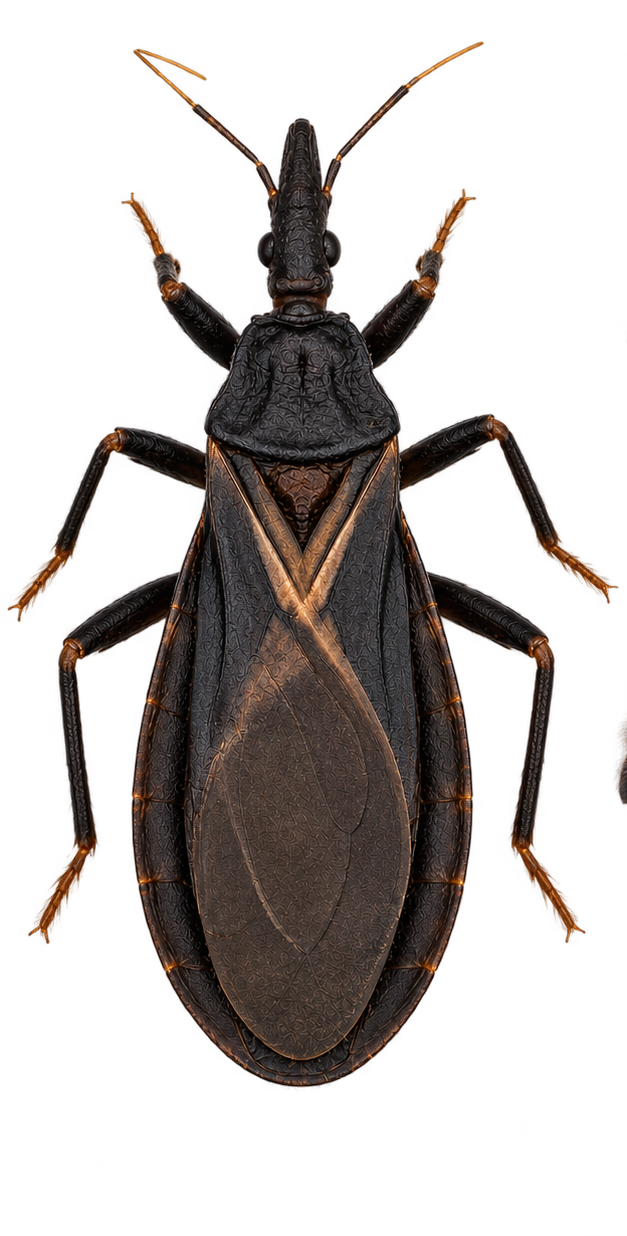 Triatominae specimen in dorsal view